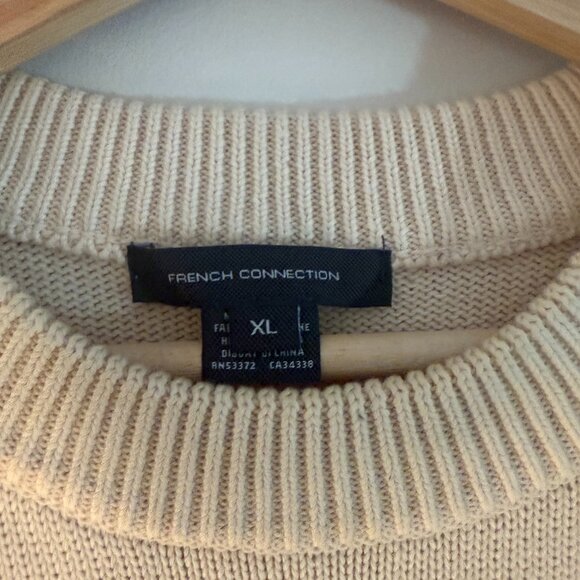 French Connection Cotton Knit Vest 🤍 | Size XL | Neutral Cream - Picture 1 of 5